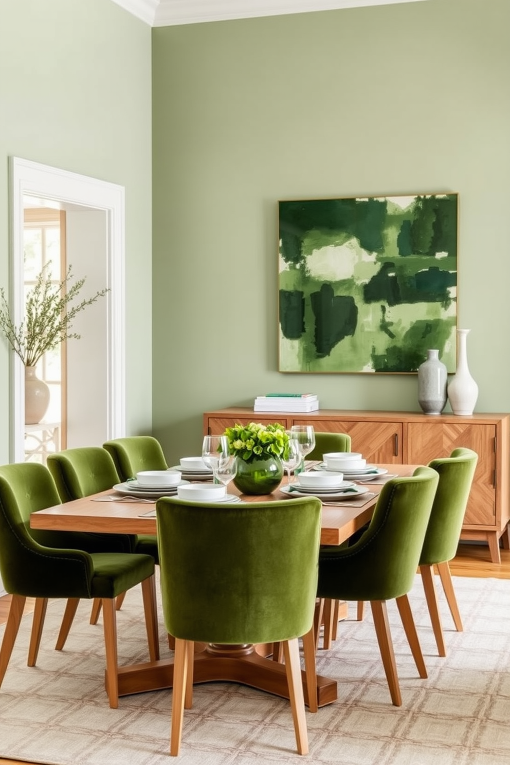 Green Dining Room Design Ideas 28