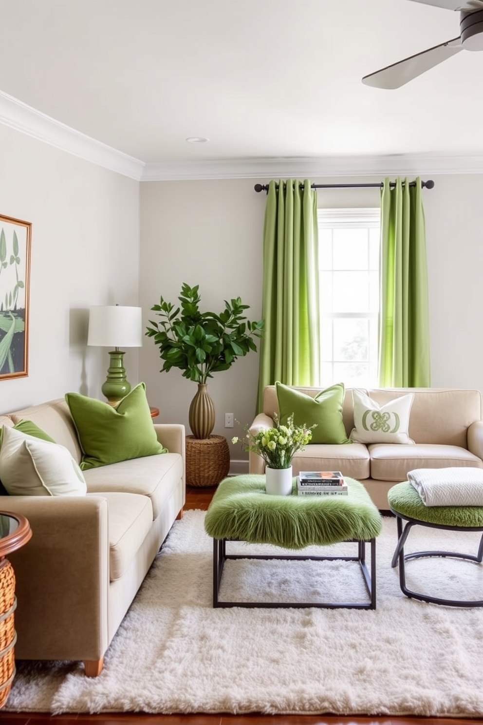 Green Family Room Design Ideas 1