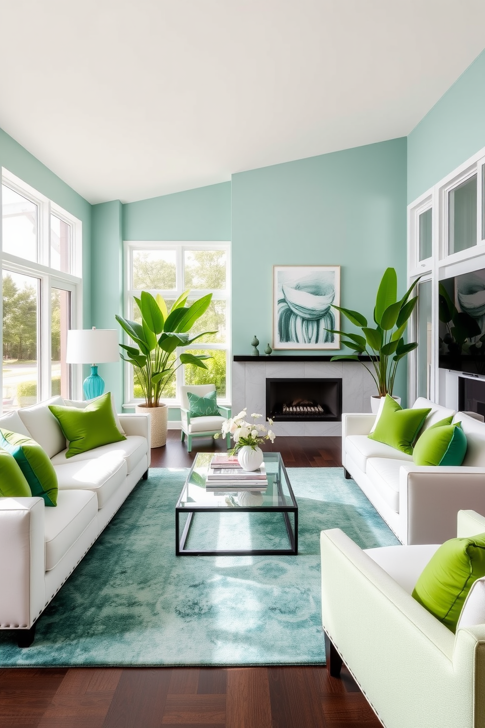 Green Family Room Design Ideas 13