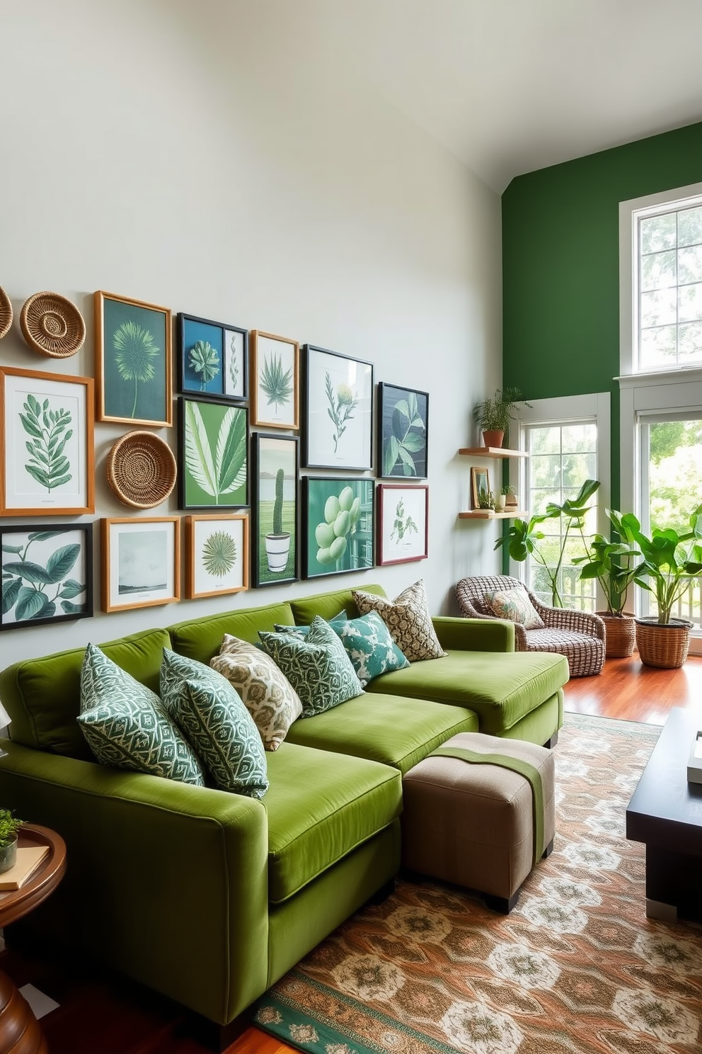 Green Family Room Design Ideas 18