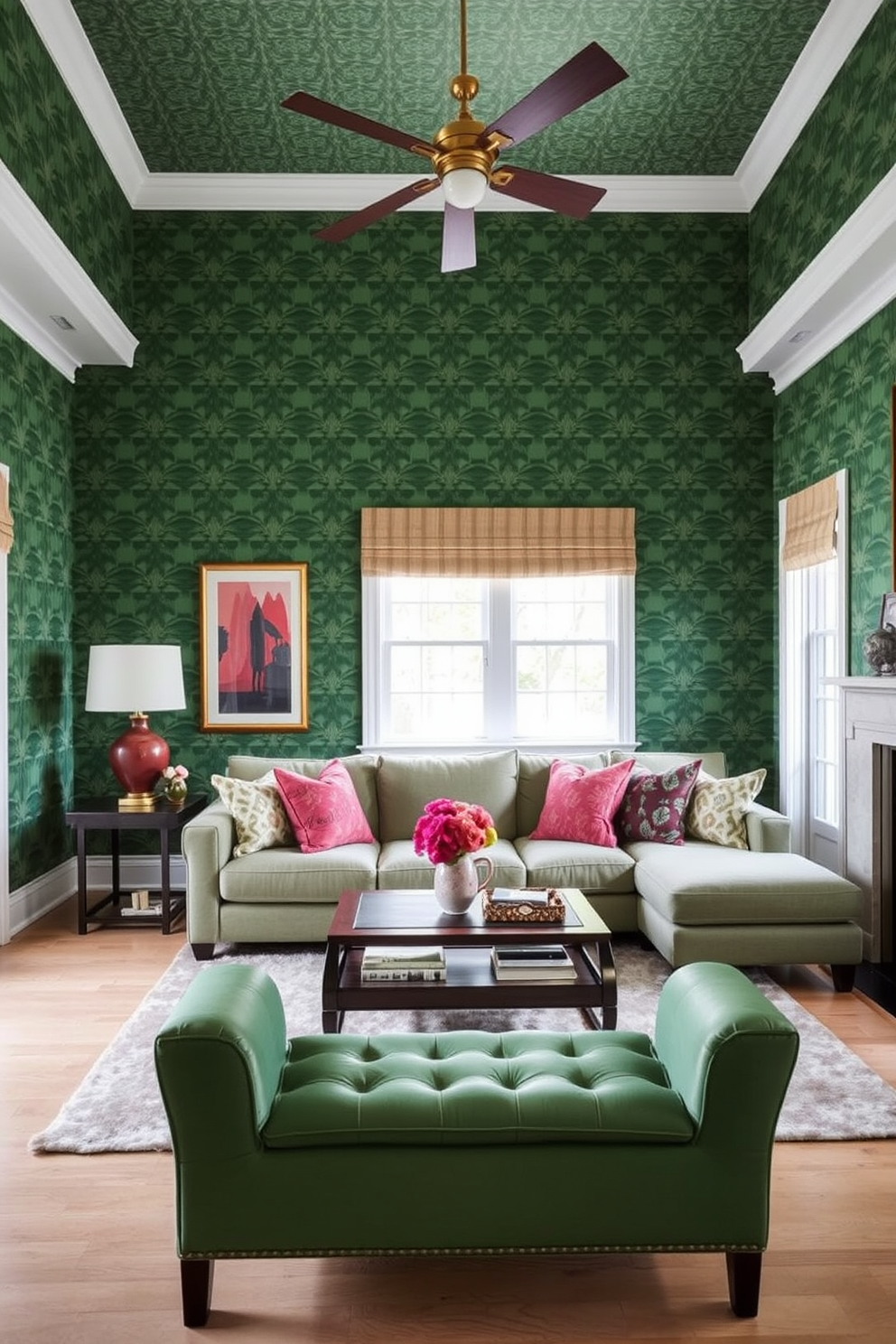 Green Family Room Design Ideas 7