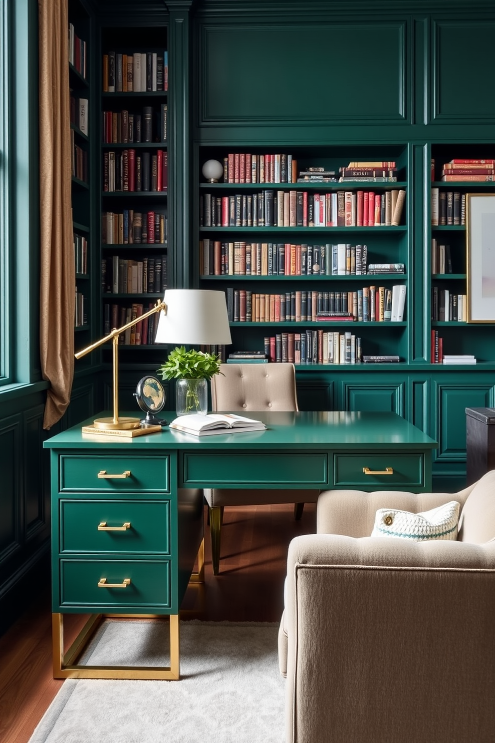 Green Home Library Design Ideas 11