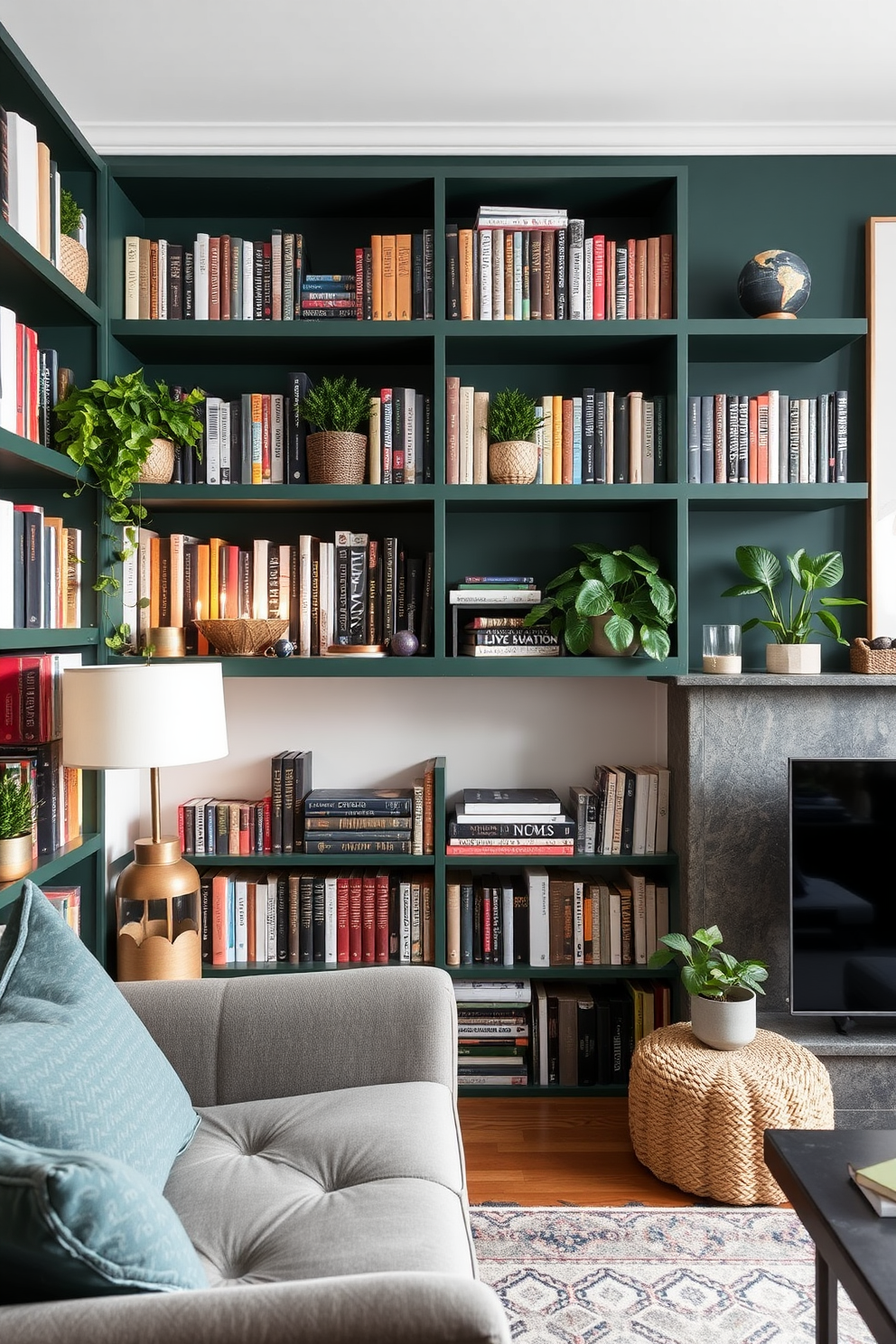 Green Home Library Design Ideas 14