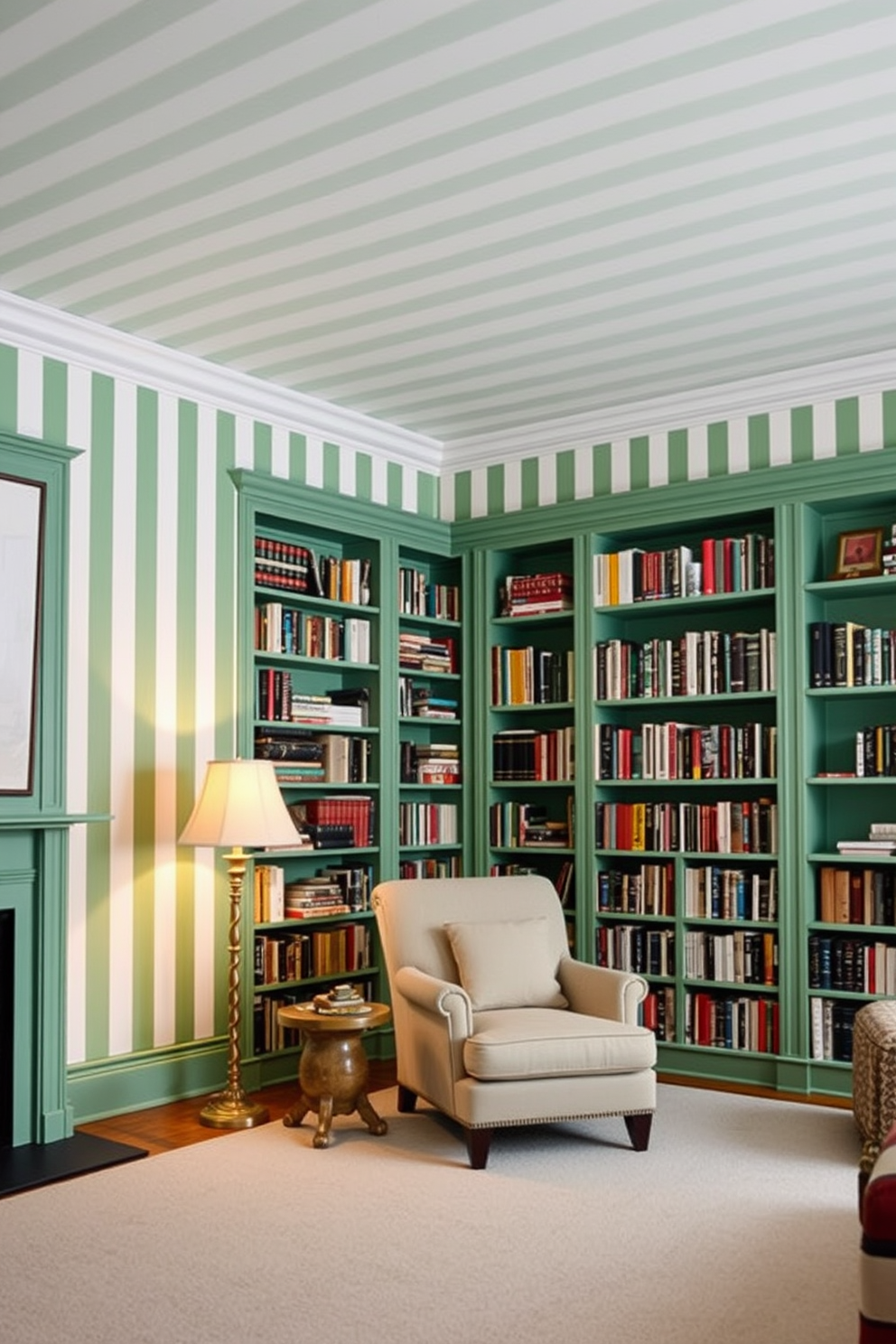 Green Home Library Design Ideas 15