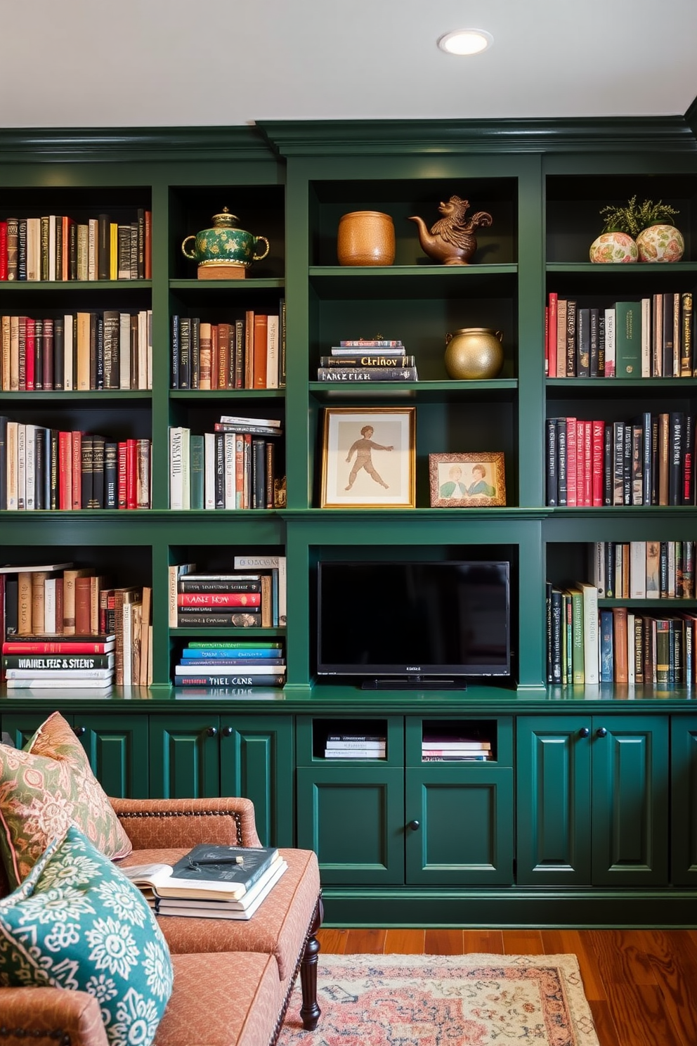 Green Home Library Design Ideas 2