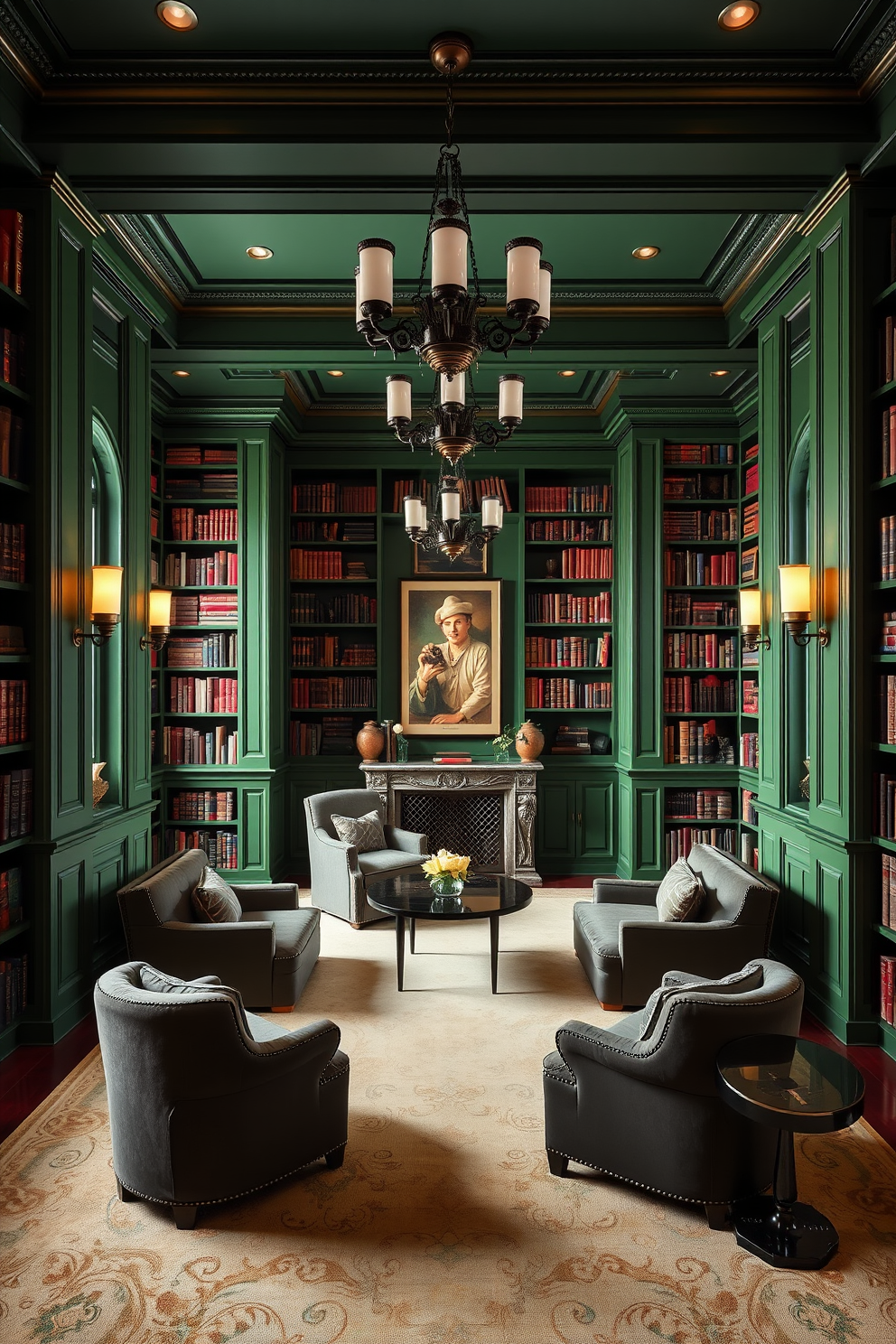 Green Home Library Design Ideas 21