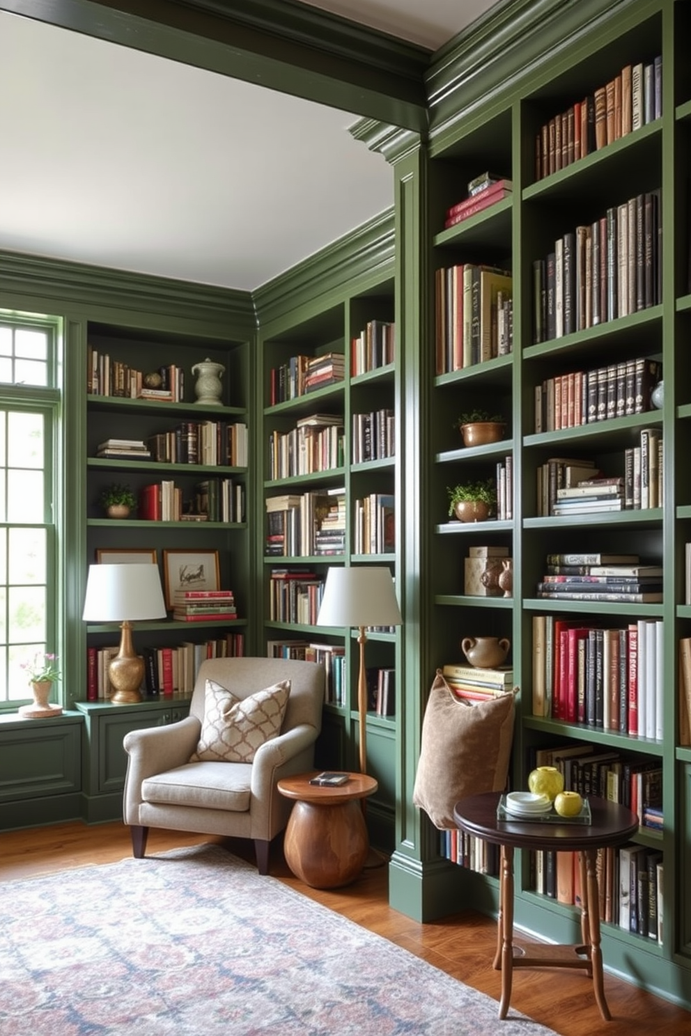 Green Home Library Design Ideas 22