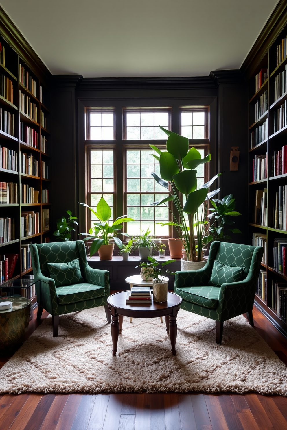 Green Home Library Design Ideas 23