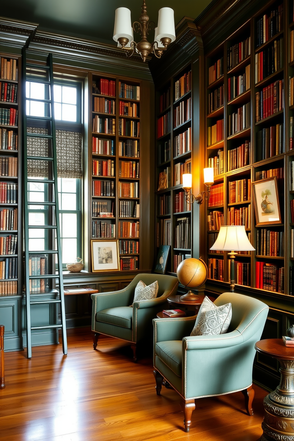 Green Home Library Design Ideas 24