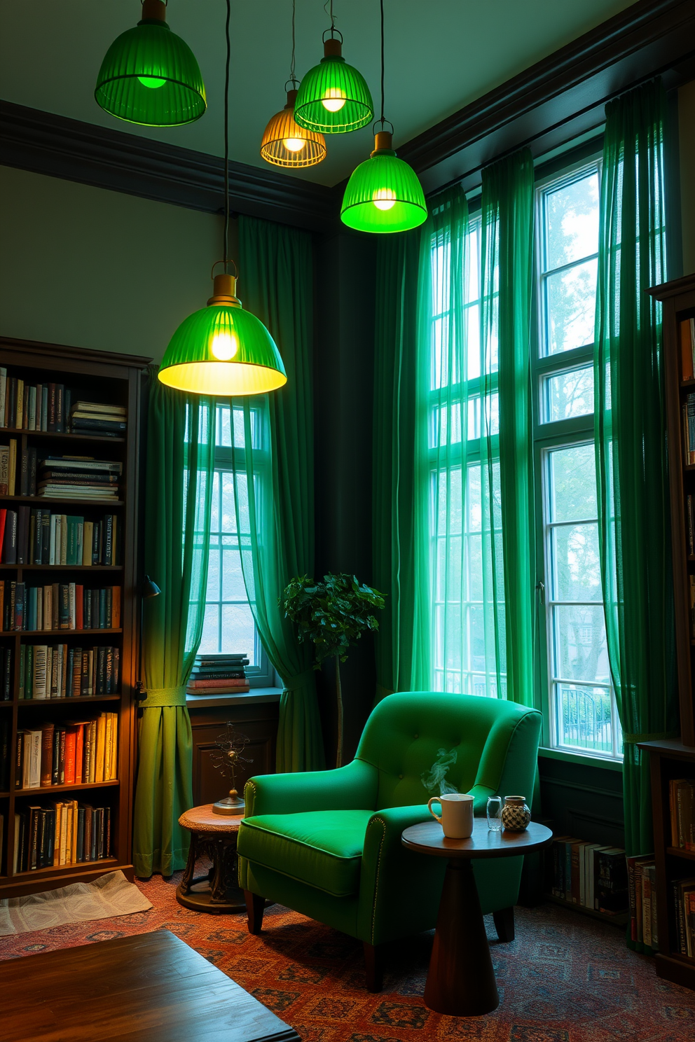 Green Home Library Design Ideas 25