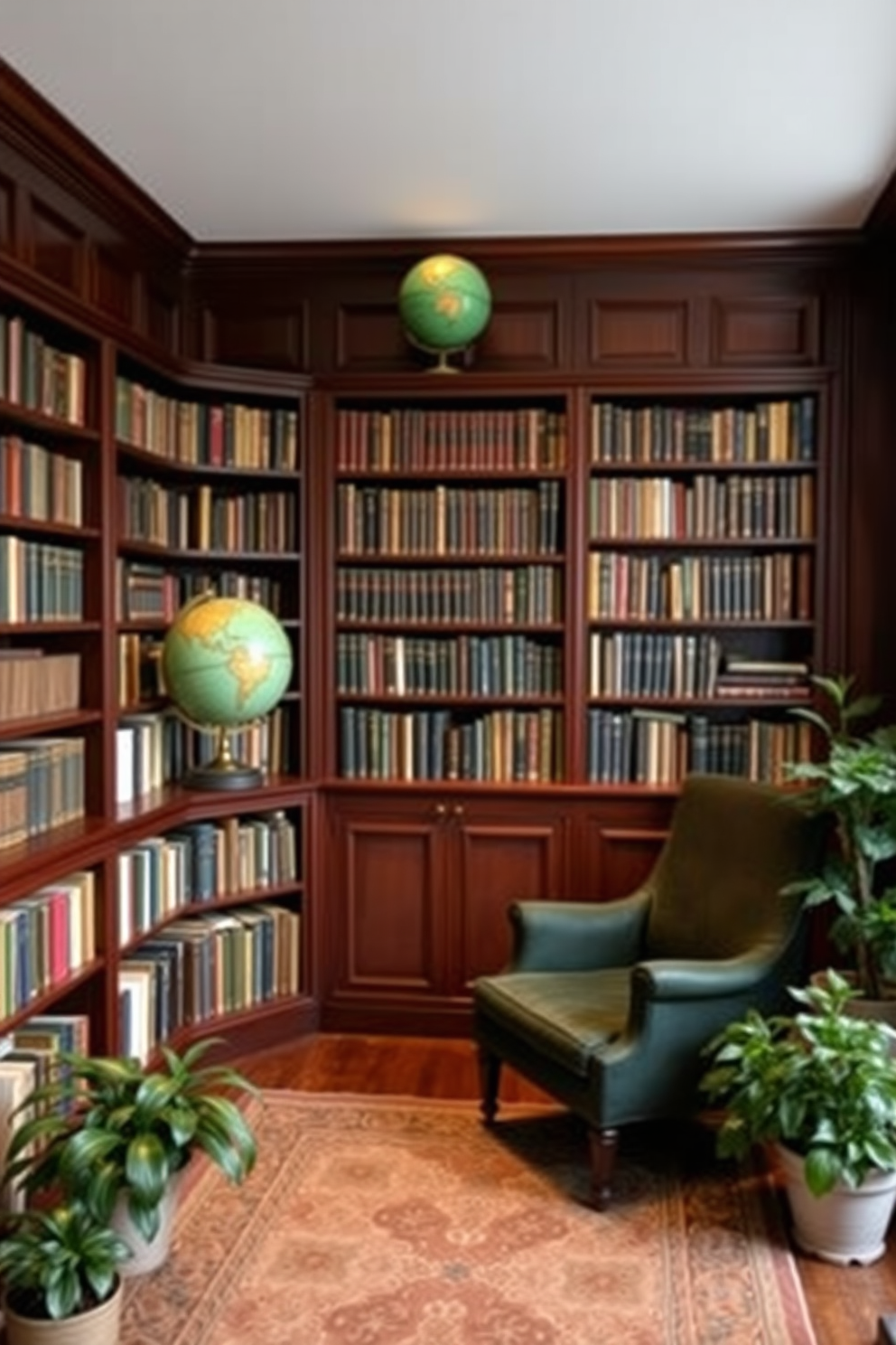 Green Home Library Design Ideas 28