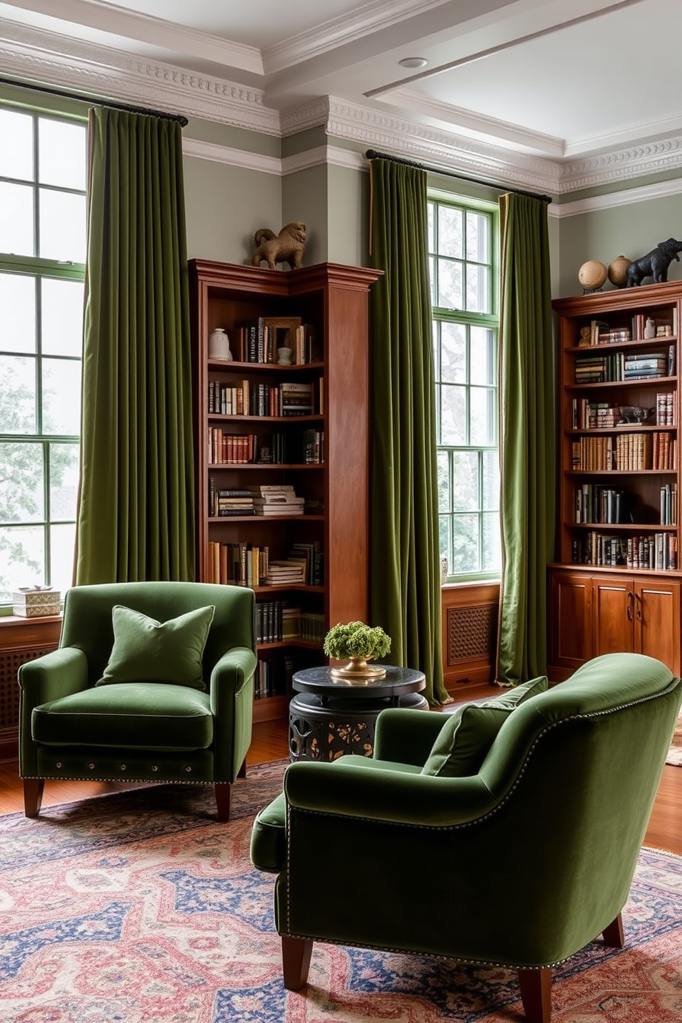 Green Home Library Design Ideas 29