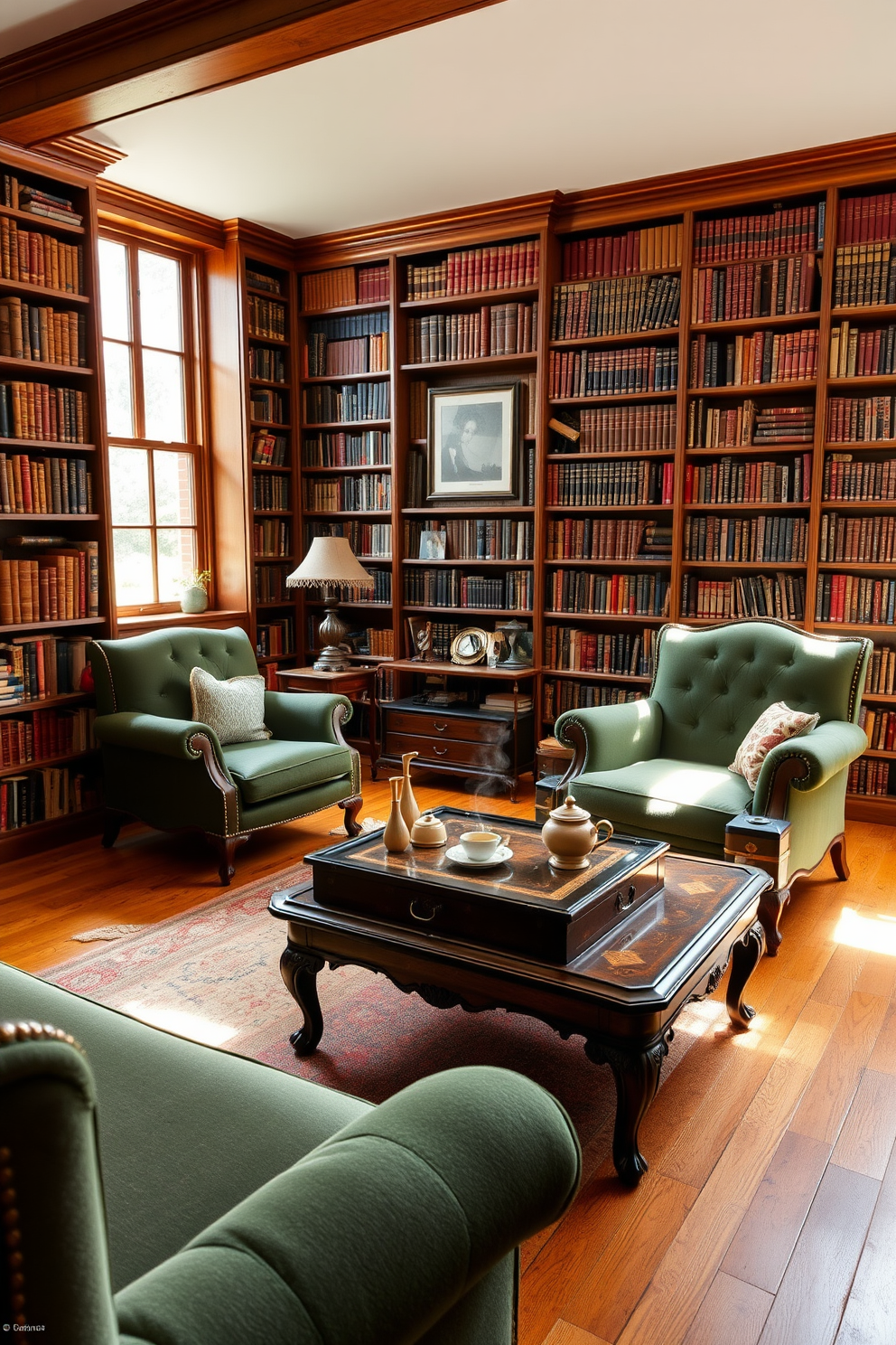 Green Home Library Design Ideas 4