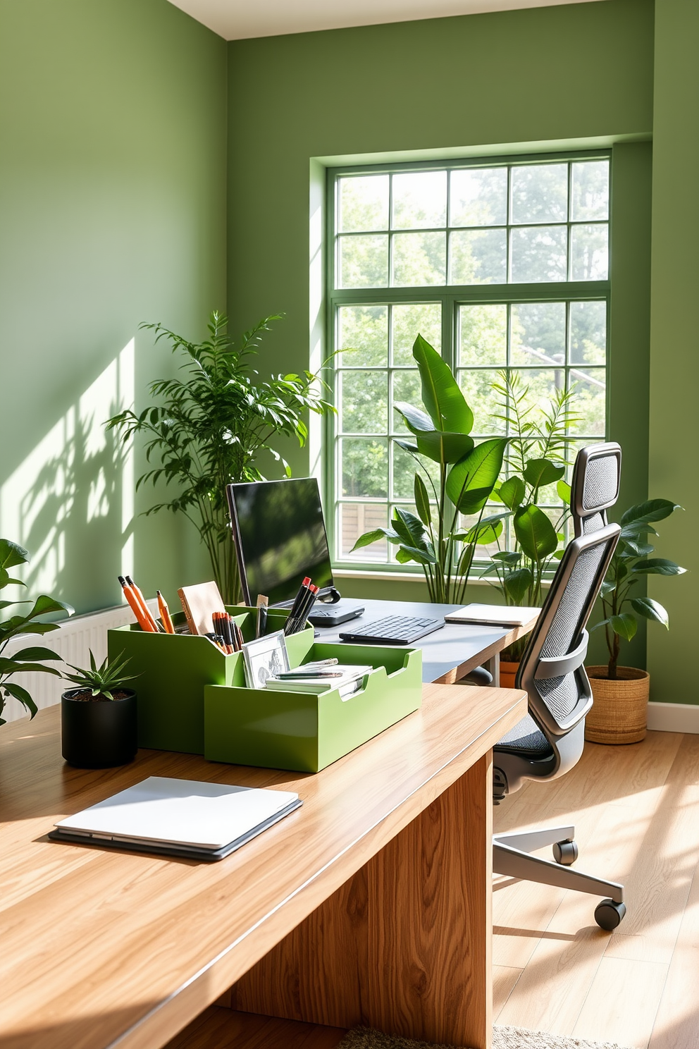 Green Home Office Design Ideas 16