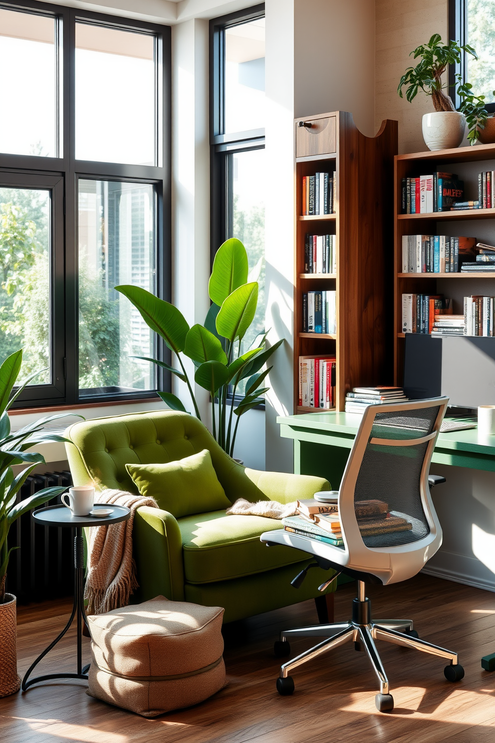 Green Home Office Design Ideas 24