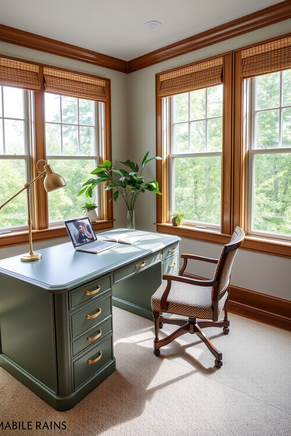 Green Home Office Design Ideas 3