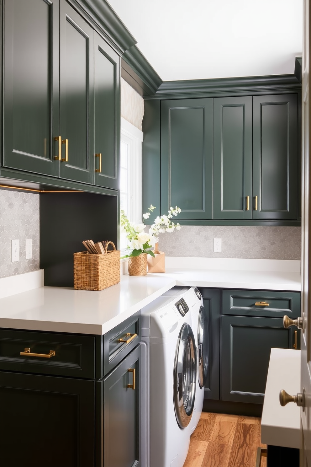 Green Laundry Room Design Ideas 10