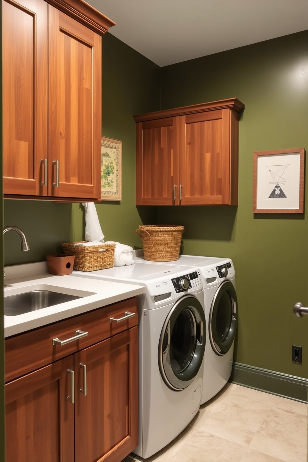 Green Laundry Room Design Ideas 15