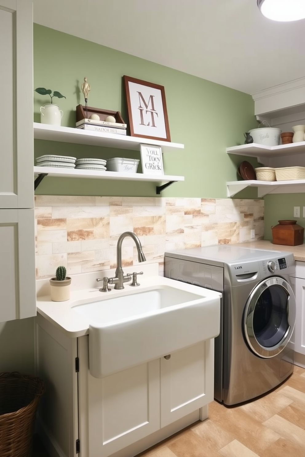 Green Laundry Room Design Ideas 17