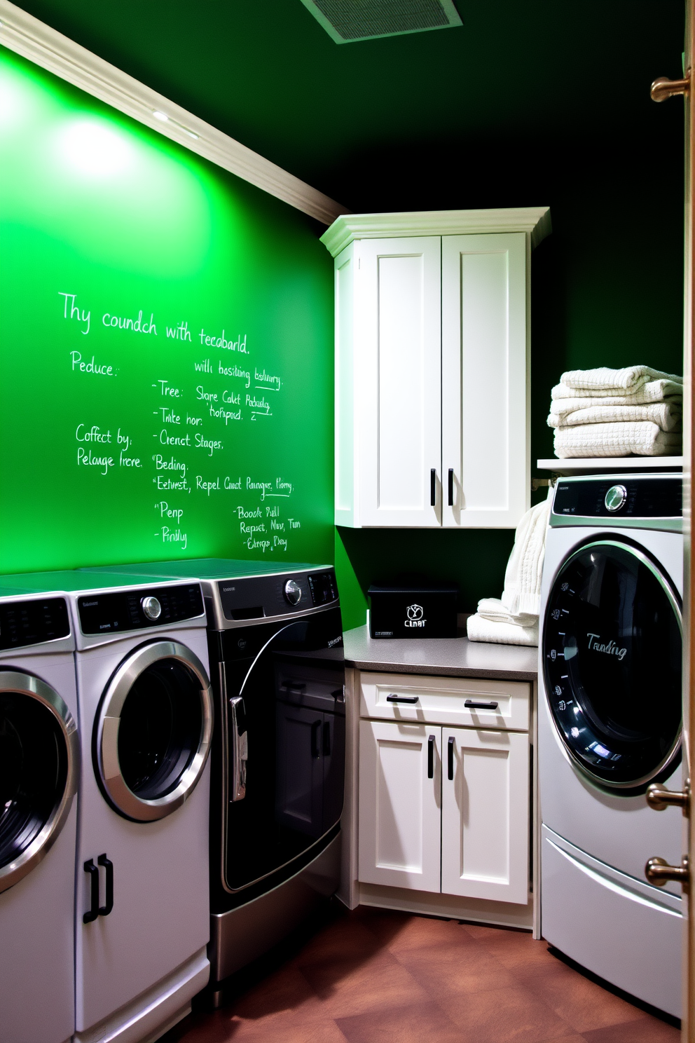 Green Laundry Room Design Ideas 19