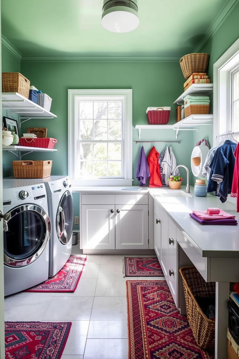 Green Laundry Room Design Ideas 20