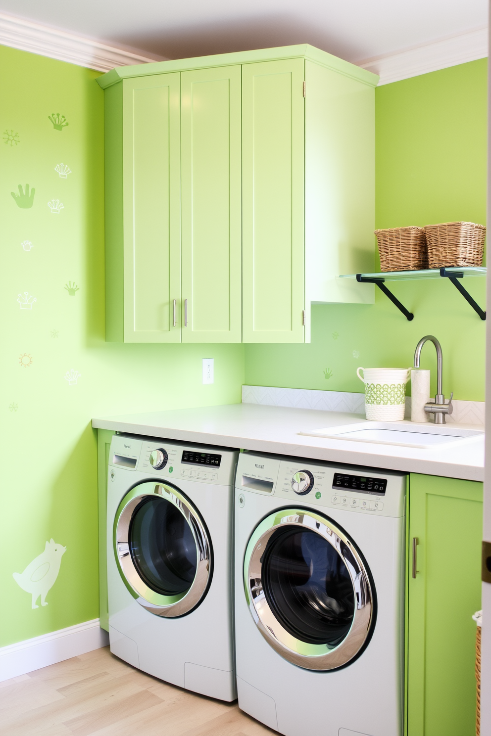 Green Laundry Room Design Ideas 21