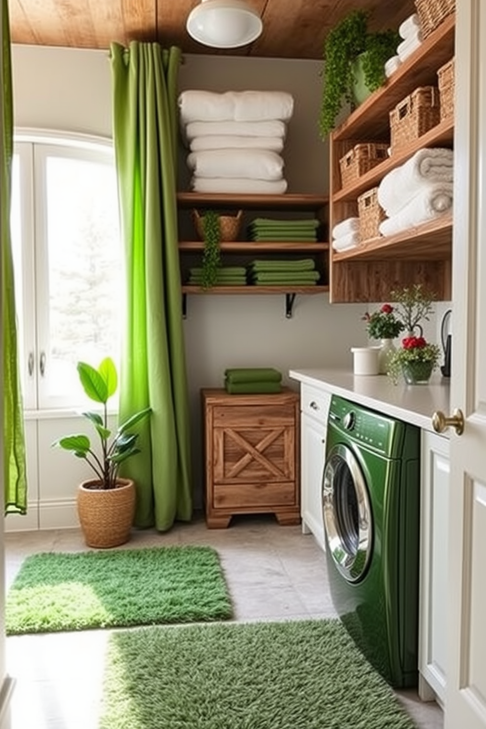 Green Laundry Room Design Ideas 26