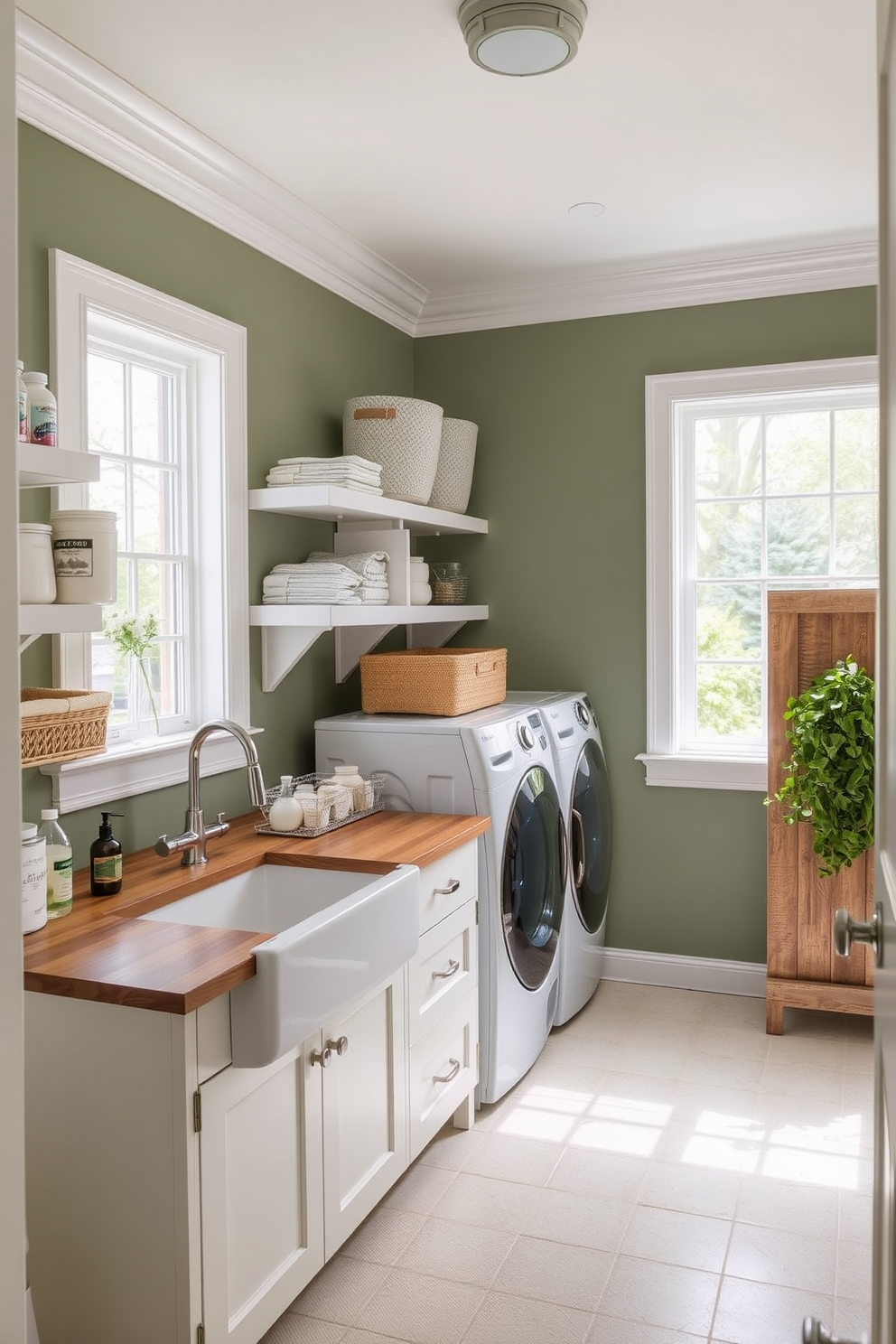 Green Laundry Room Design Ideas 27