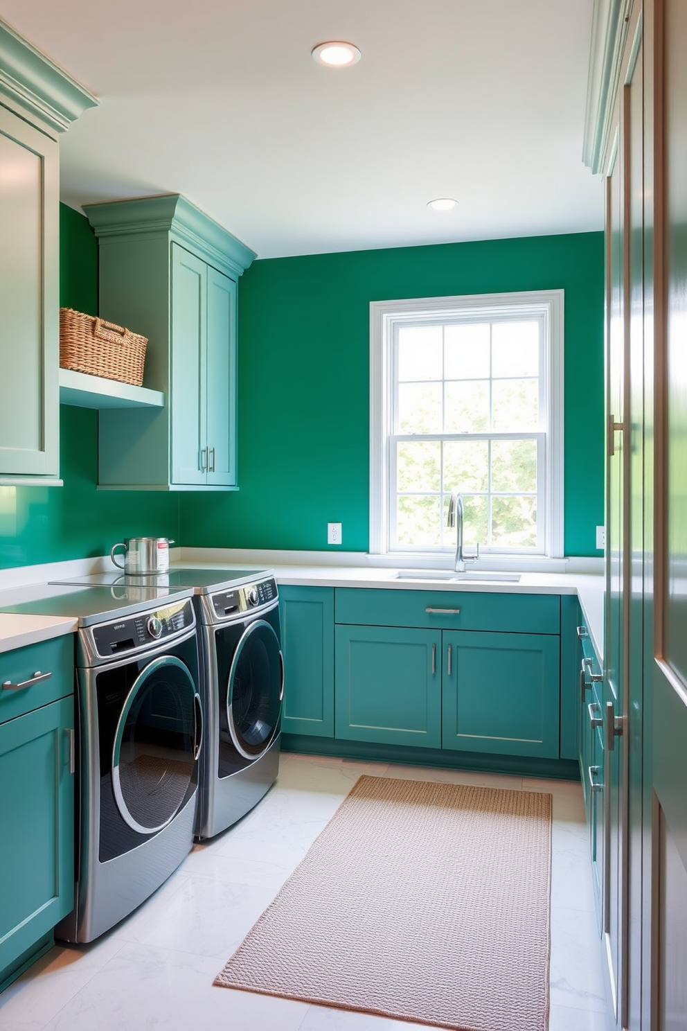 Green Laundry Room Design Ideas 3