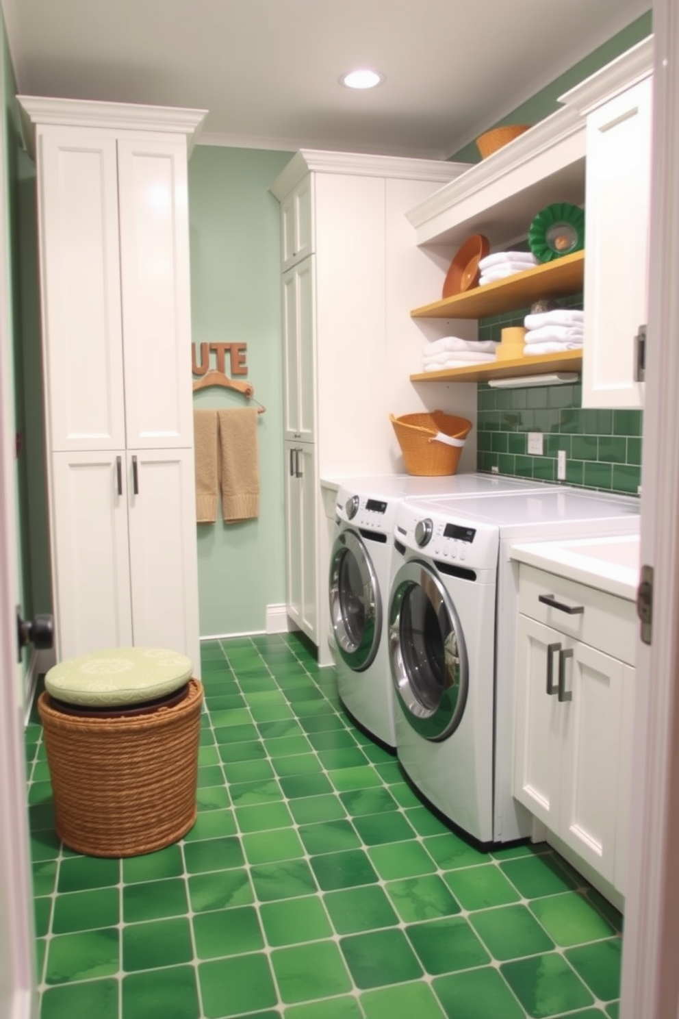 Green Laundry Room Design Ideas 30