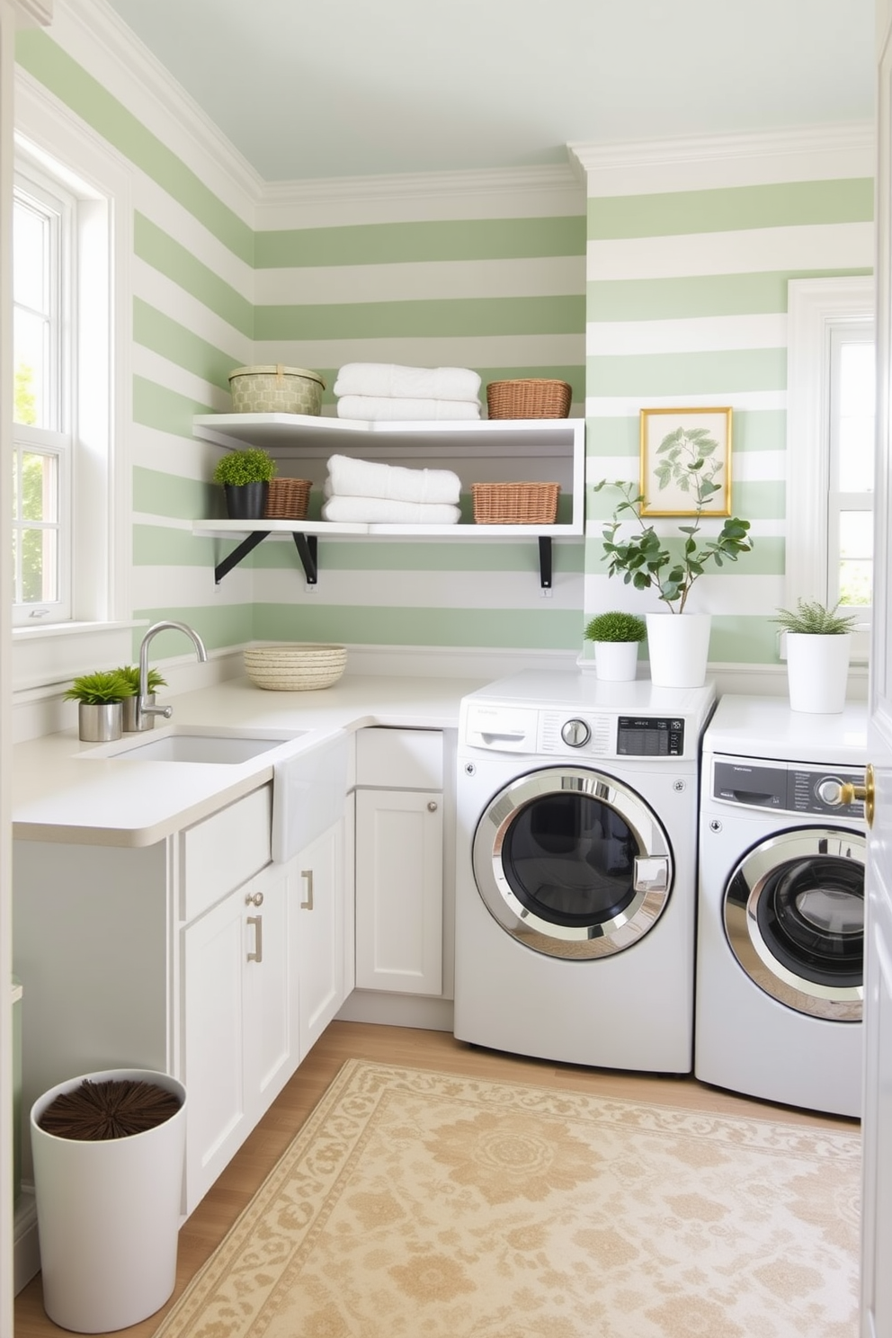 Green Laundry Room Design Ideas 6