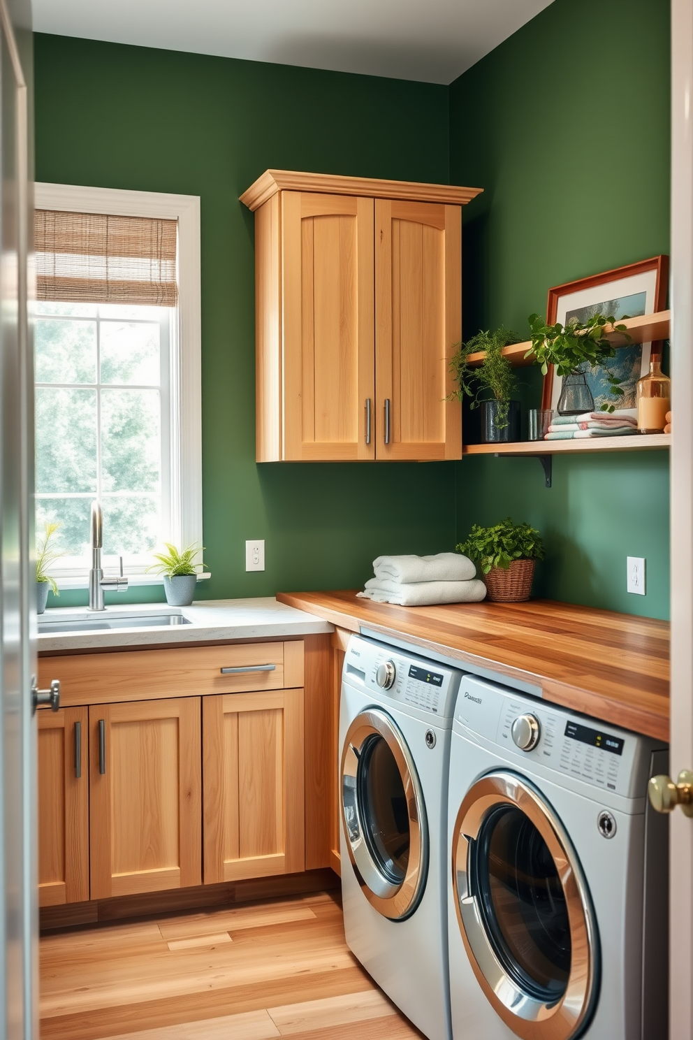 Green Laundry Room Design Ideas 7