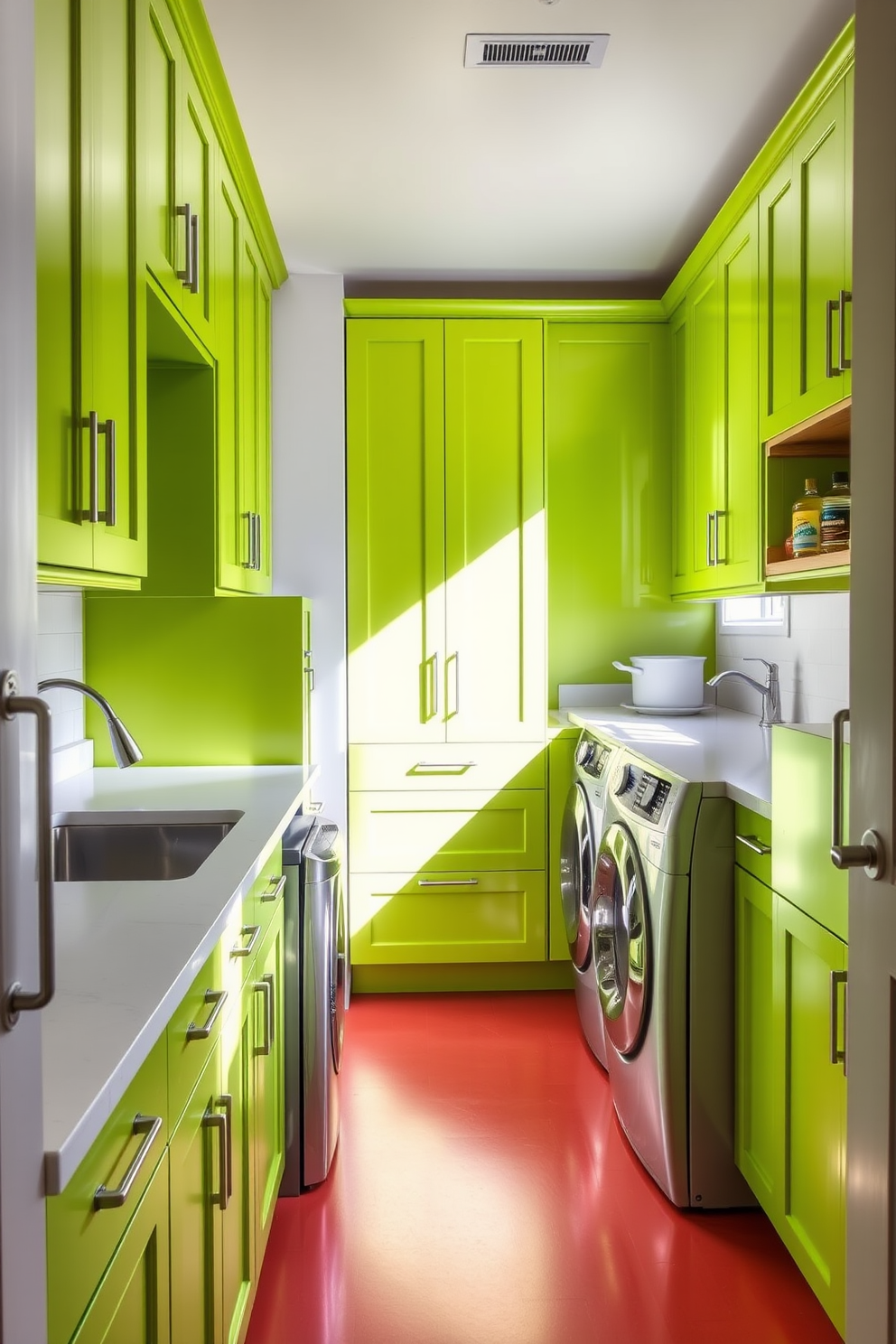 Green Laundry Room Design Ideas 8