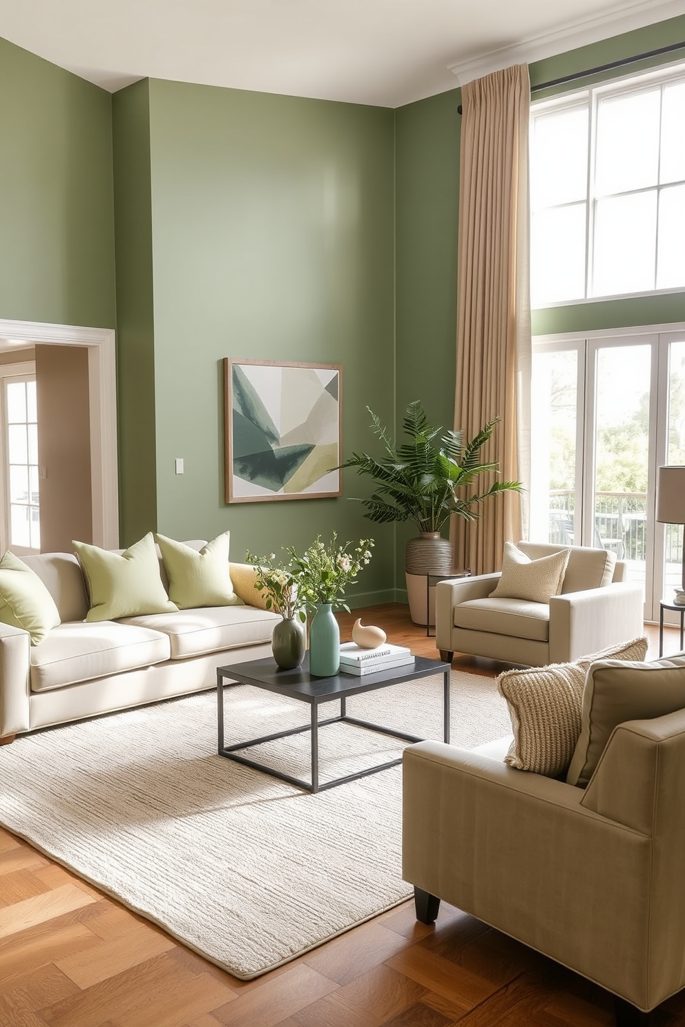 Green Living Room Design Ideas 23