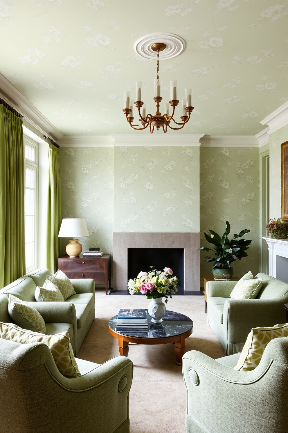 Green Living Room Design Ideas 6