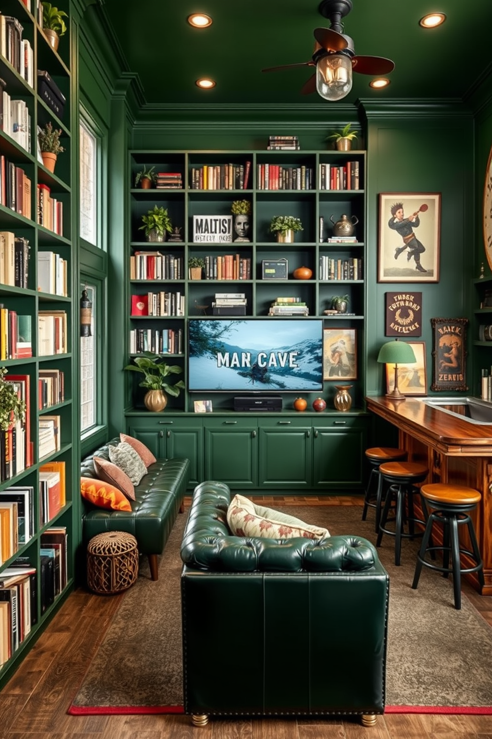 Green Man Cave Design Ideas 30