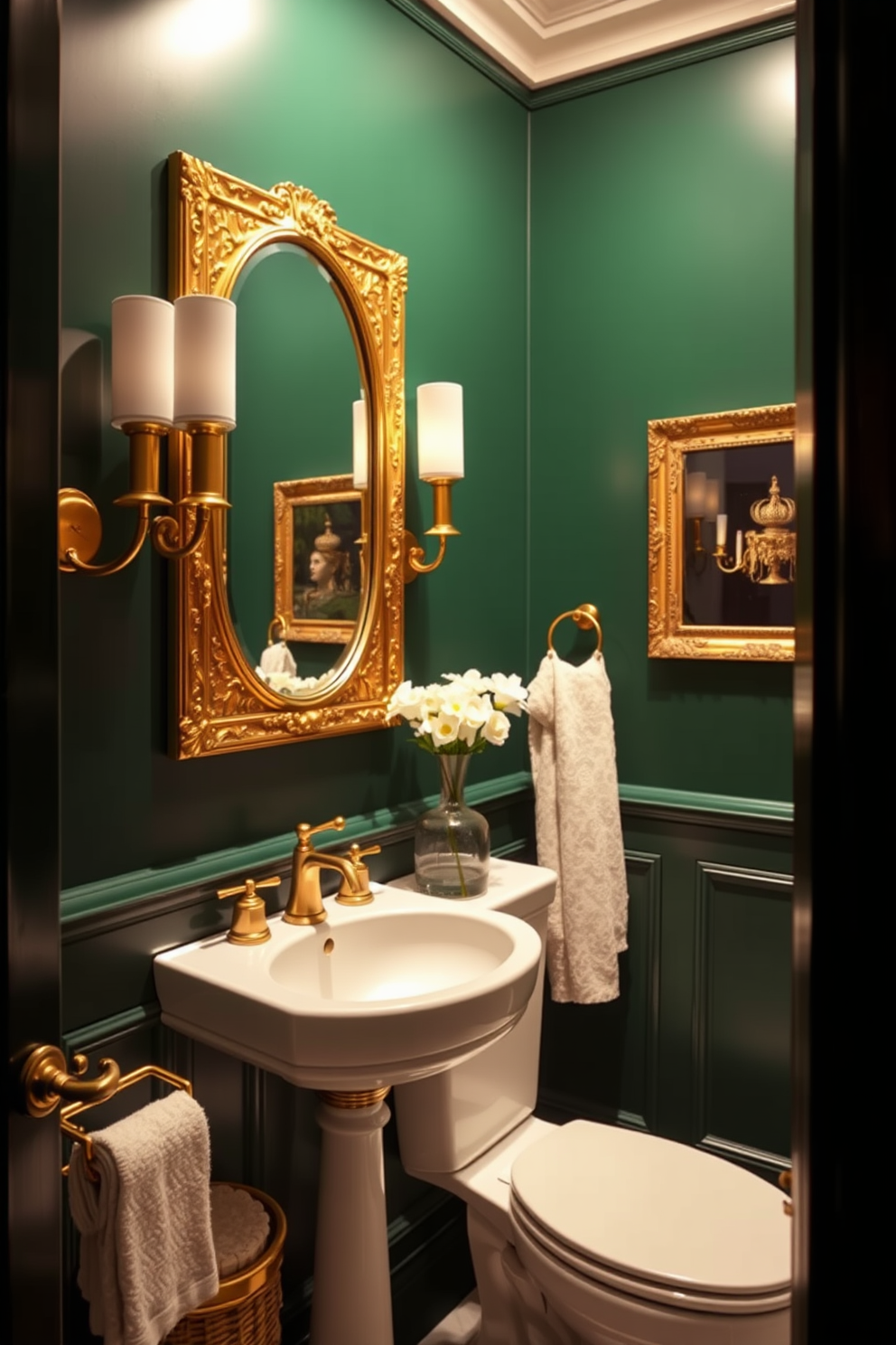 Green Powder Room Design Ideas 1