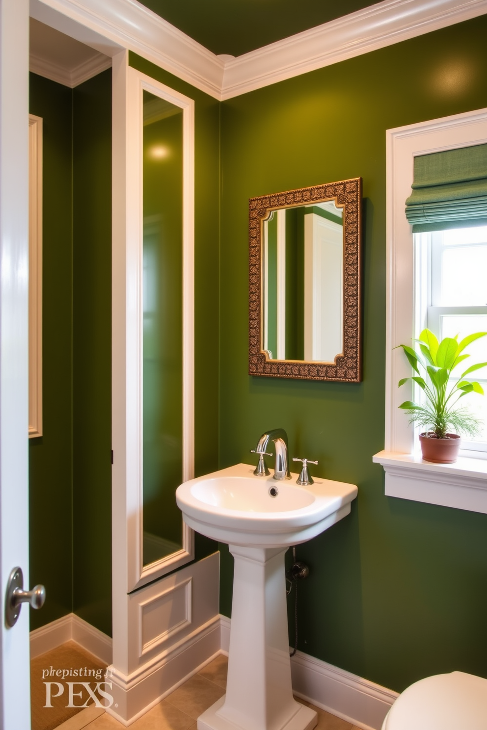 Green Powder Room Design Ideas 11