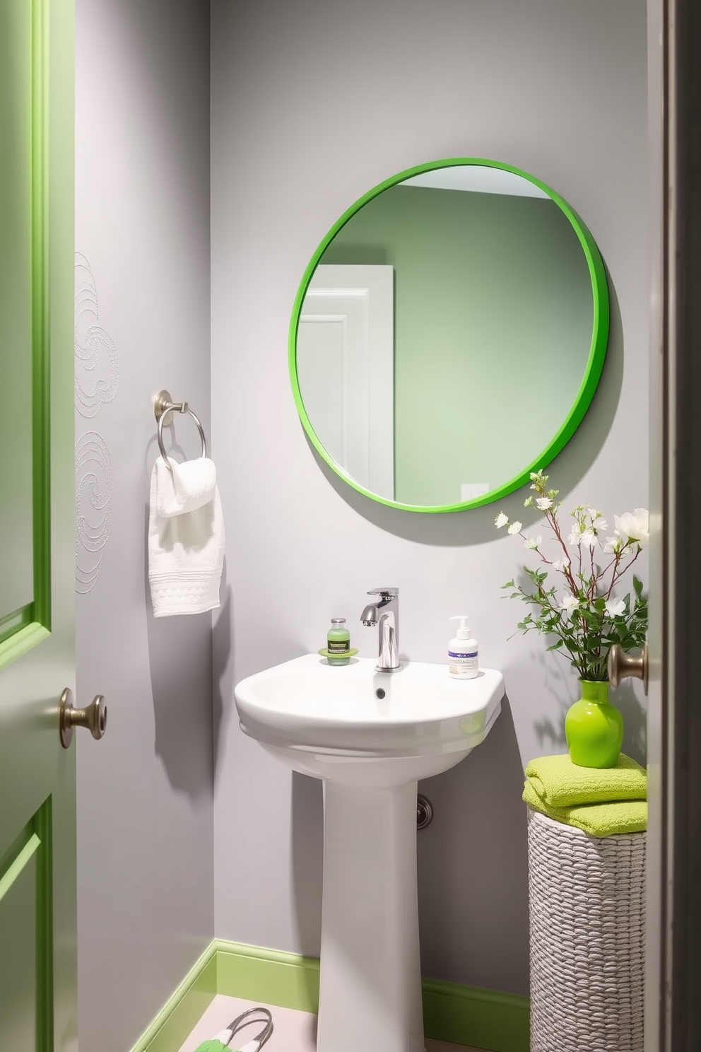 Green Powder Room Design Ideas 25