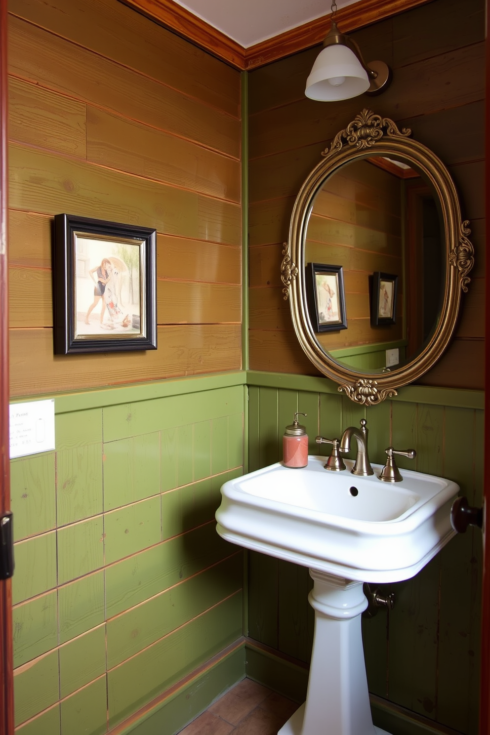 Green Powder Room Design Ideas 26