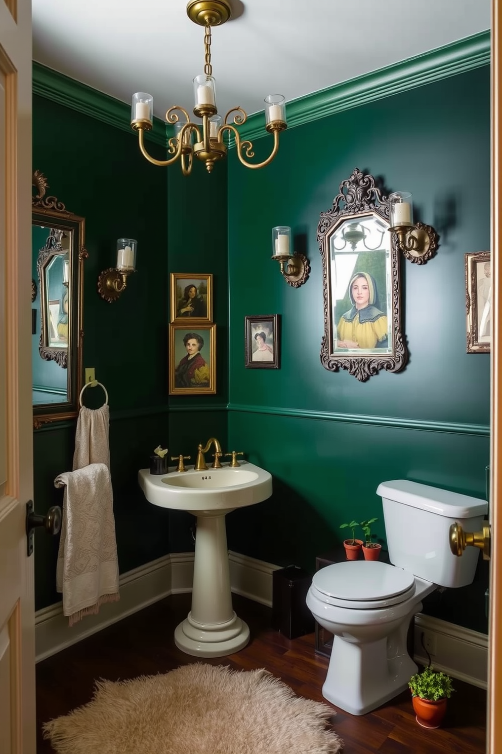 Green Powder Room Design Ideas 8