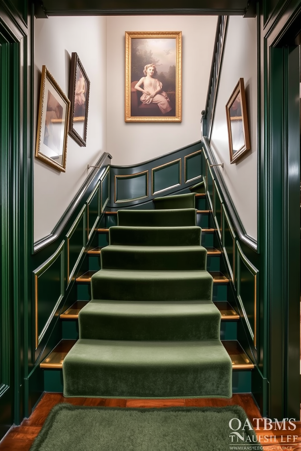 Green Staircase Design Ideas 1