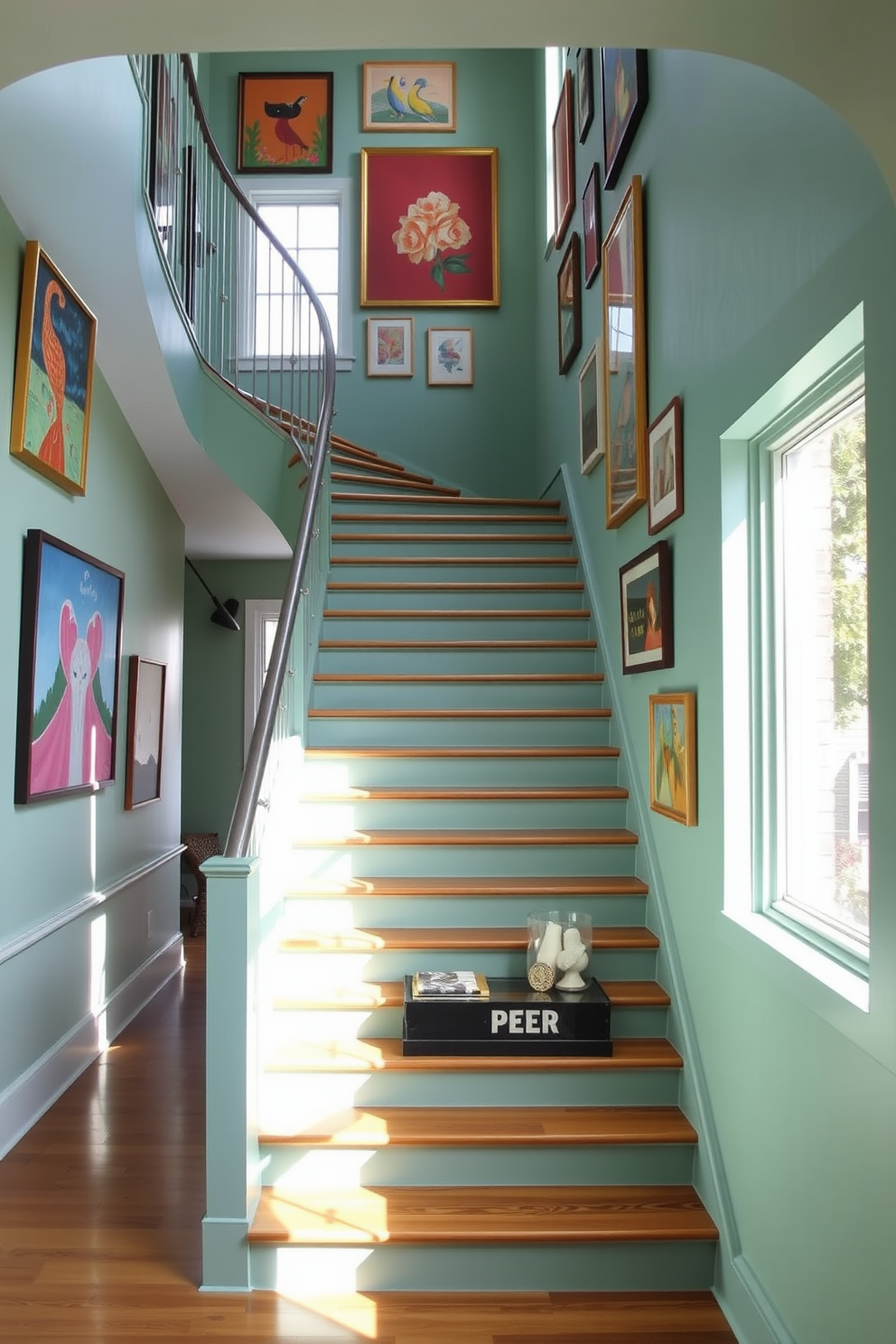 Green Staircase Design Ideas 13