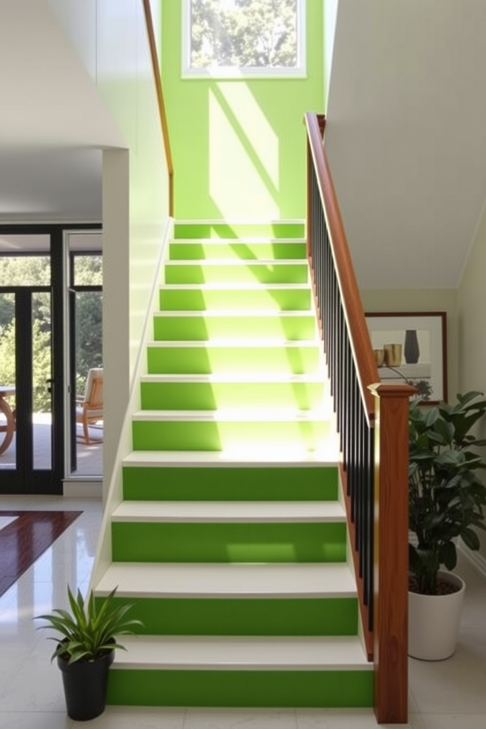 Green Staircase Design Ideas 15