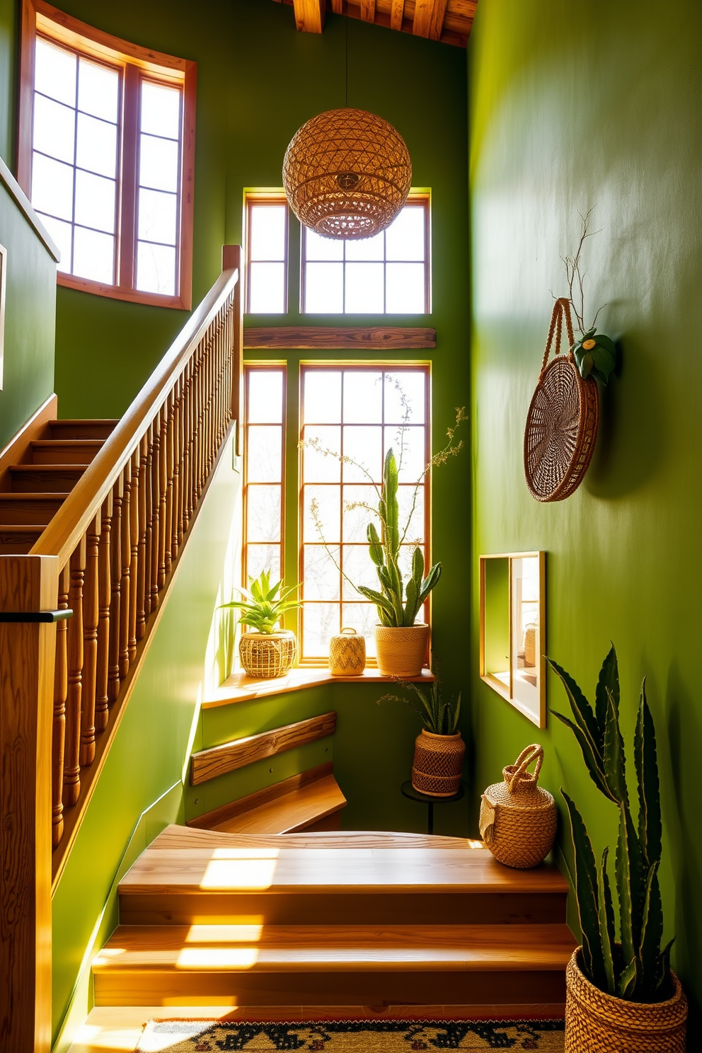 Green Staircase Design Ideas 16