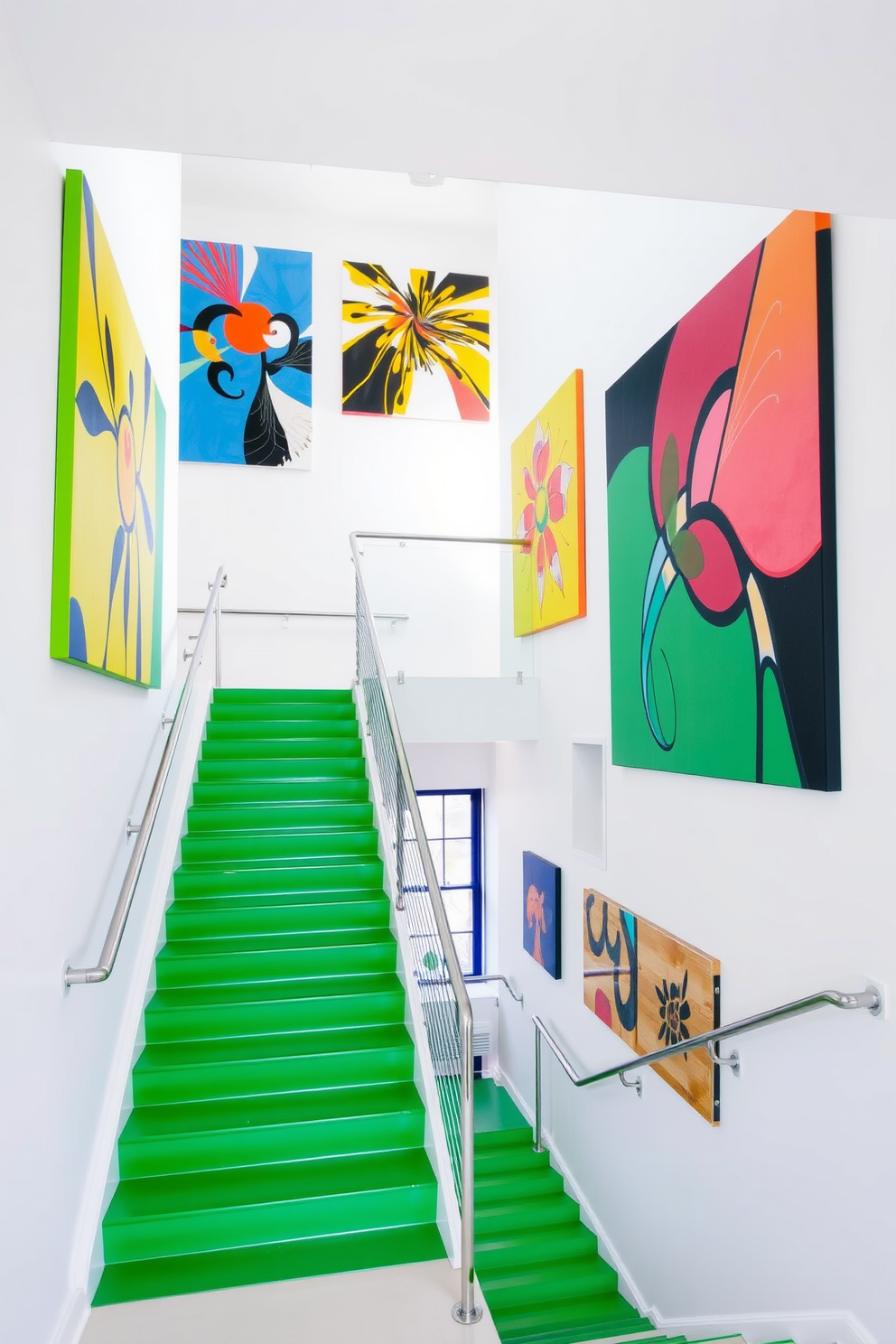 Green Staircase Design Ideas 22