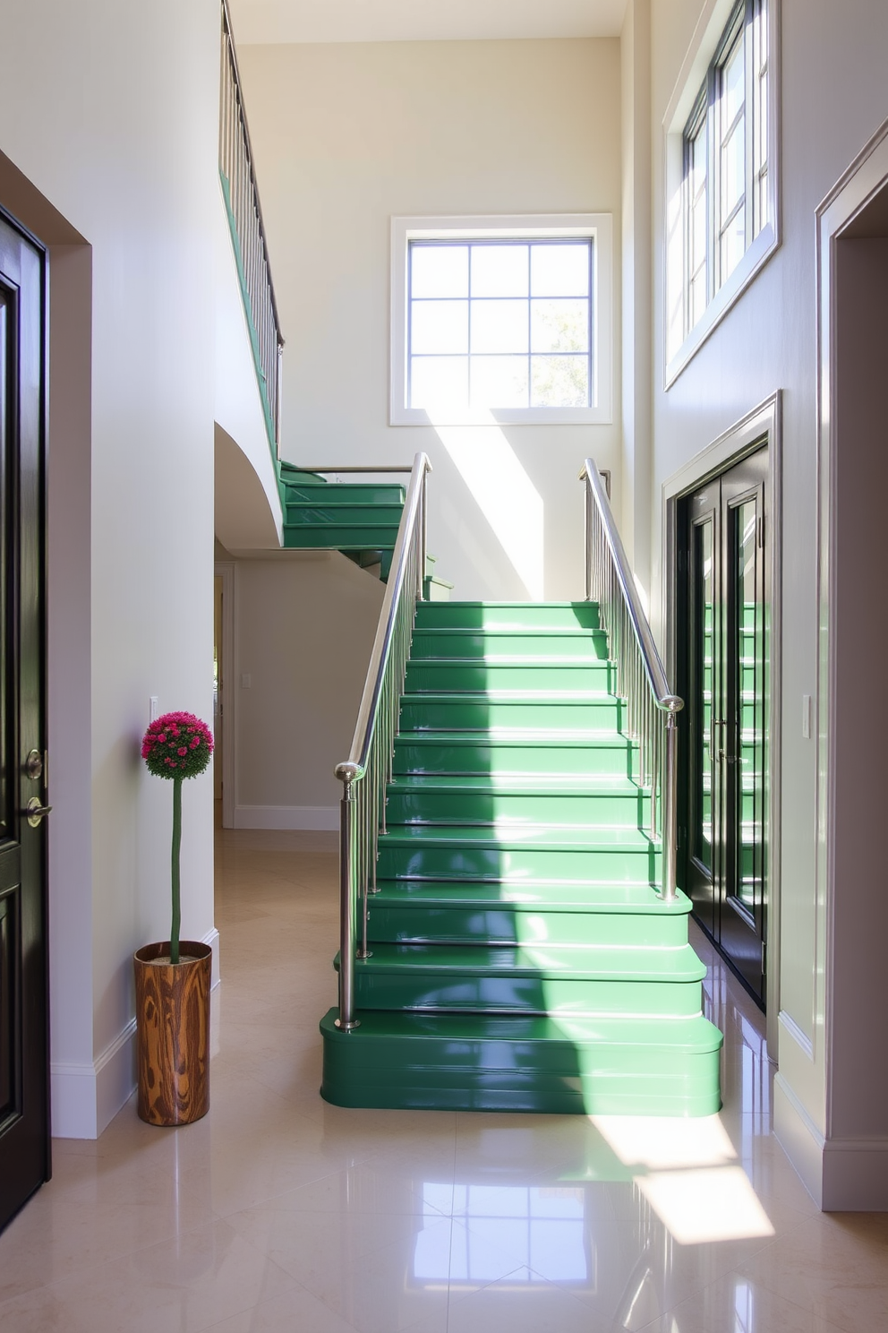 Green Staircase Design Ideas 25