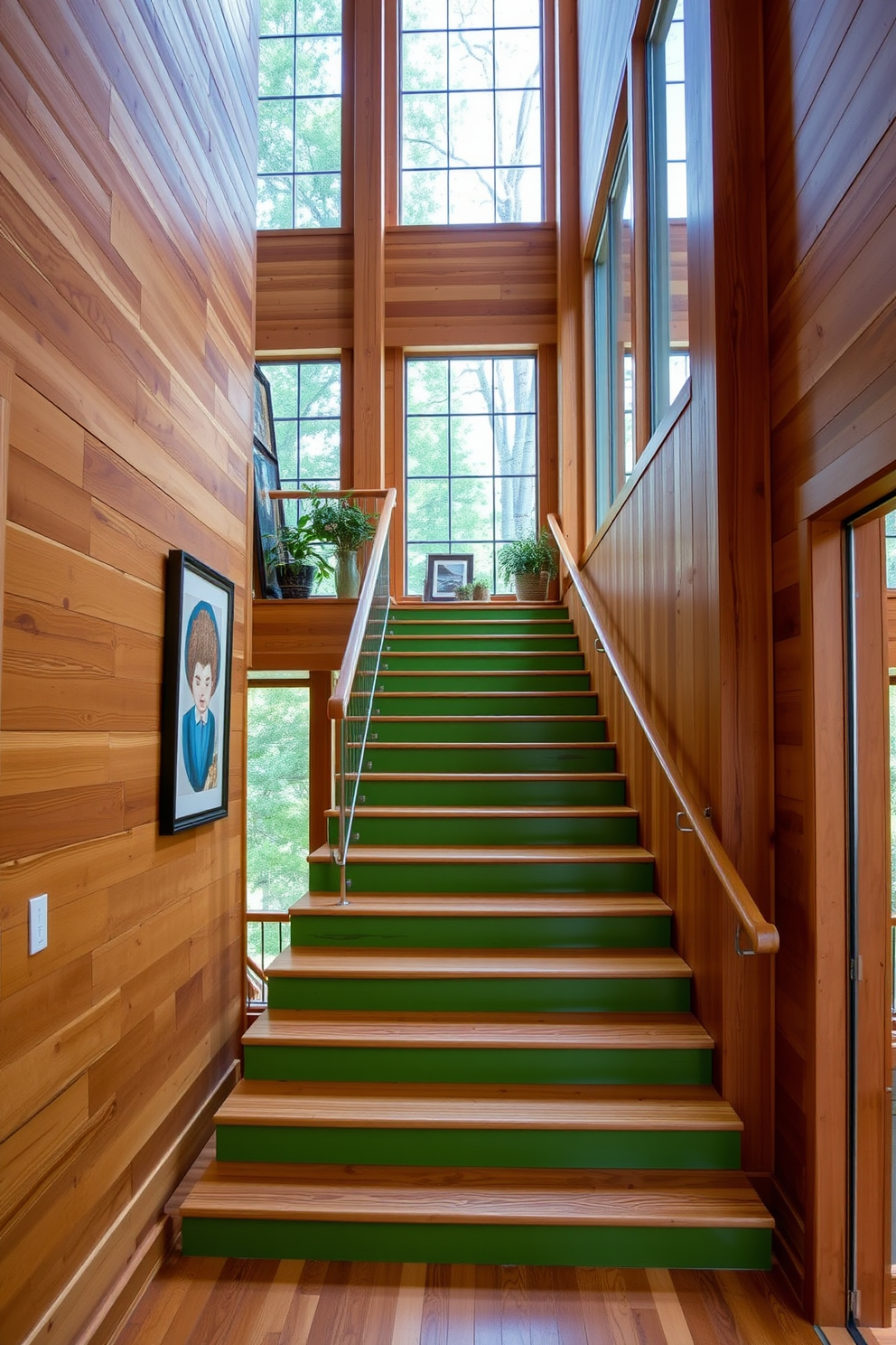 Green Staircase Design Ideas 26