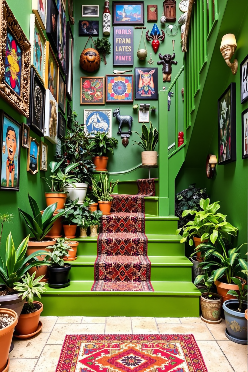 Green Staircase Design Ideas 28