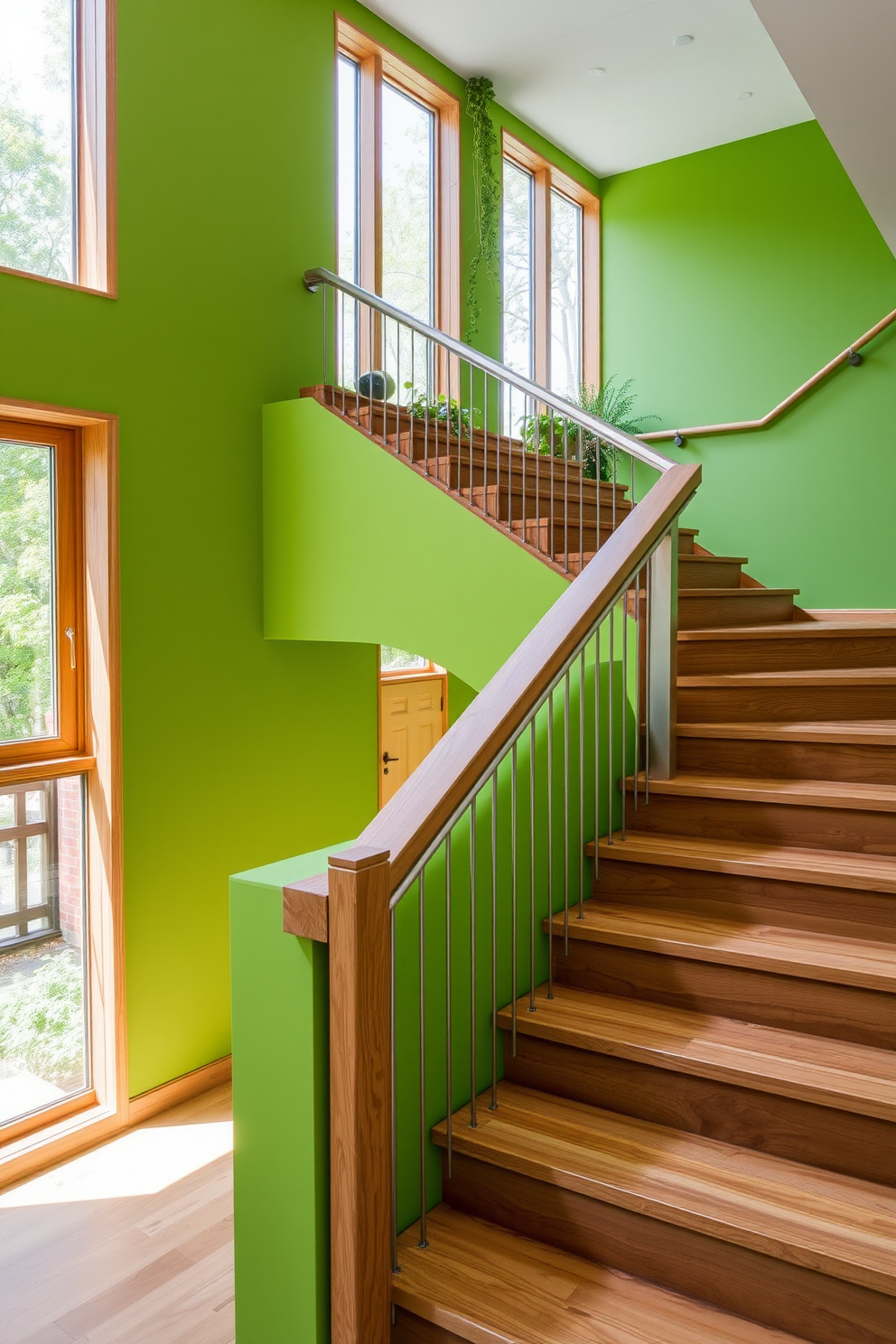 Green Staircase Design Ideas 30